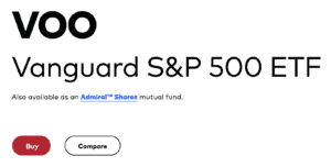 VOO Vanguard S&P 500